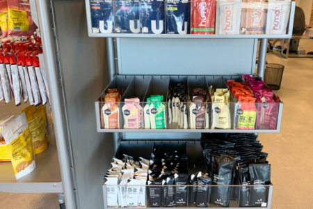energy gels rack in running store