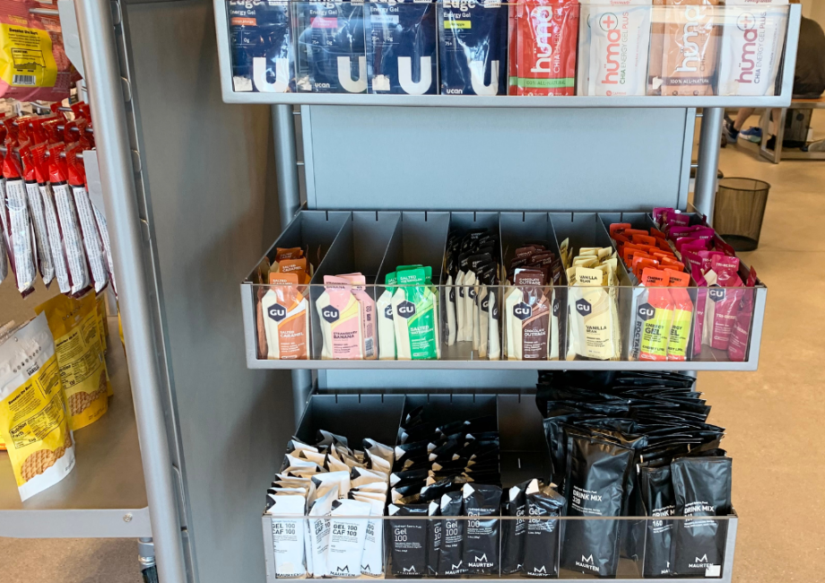 energy gels rack in running store