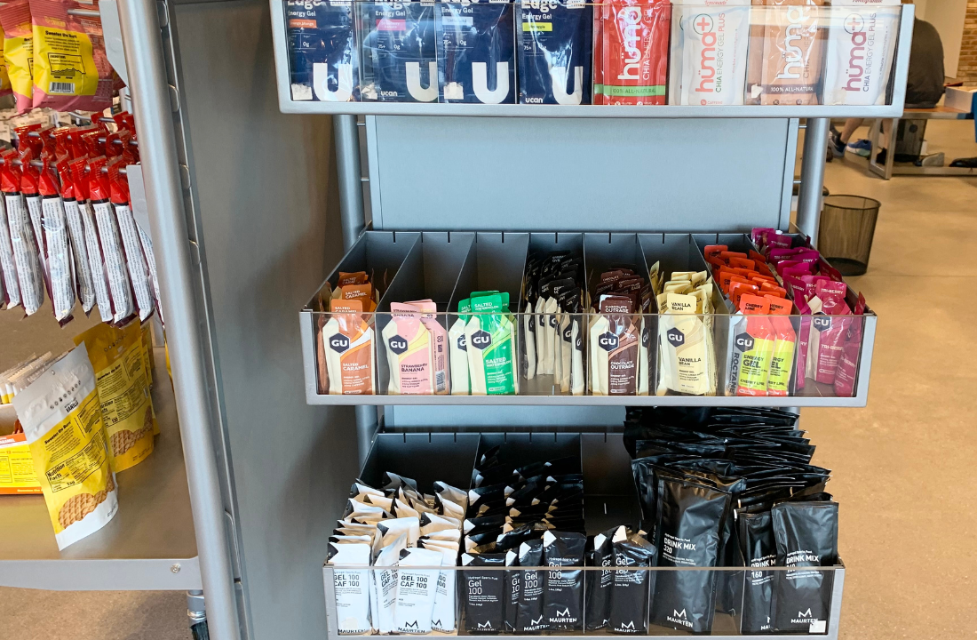energy gels rack in running store