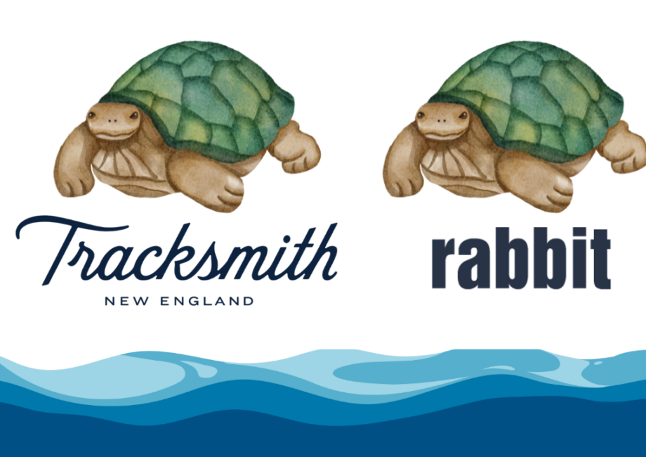 Tracksmith and rabbit logos